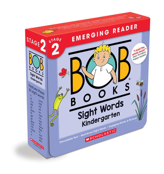 Bob Books - Sight Words Kindergarten Box Set of 10 Paperbacks Decodable Phonics Books, Ages 4 and Up, Kindergarten, Flashcards (Stage 2: Emerging Read - Ingram